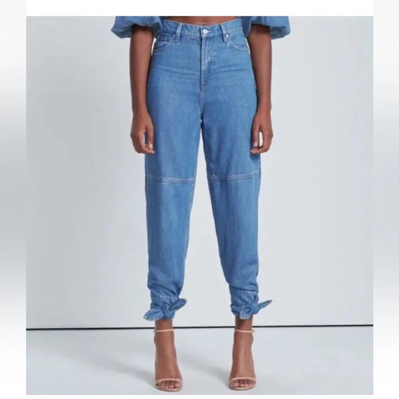 7 For All Mankind Taper Tie Ankle Jeans in Tulip Size 26 - Picture 4 of 12